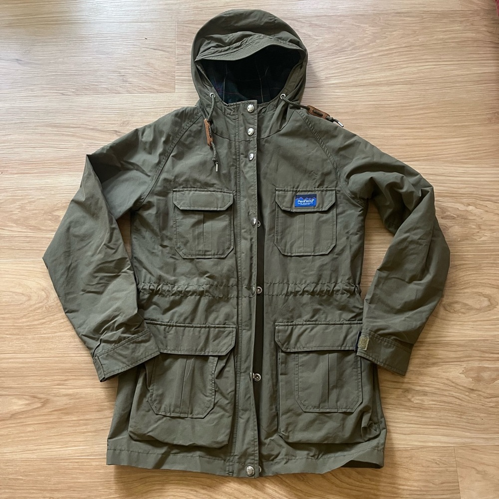 Penfield women’s army green rain parka Sz. XS